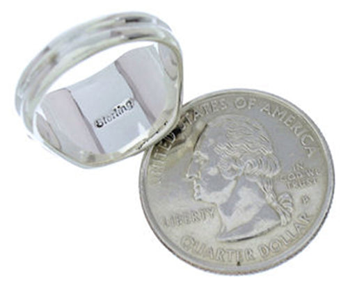 Southwest Multicolor Silver Ring Size 7-1/2 YS72309